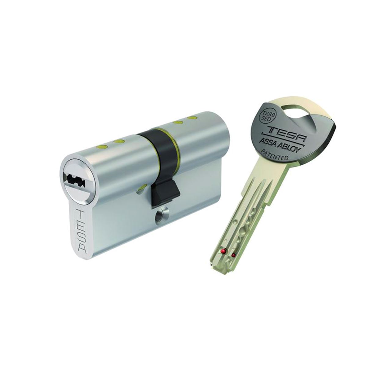  Tesa Assa Abloy Alta seguridad patentada TX853040N del cilindro  de la cerradura de llave del final de latón : Herramientas y Mejoras del  Hogar