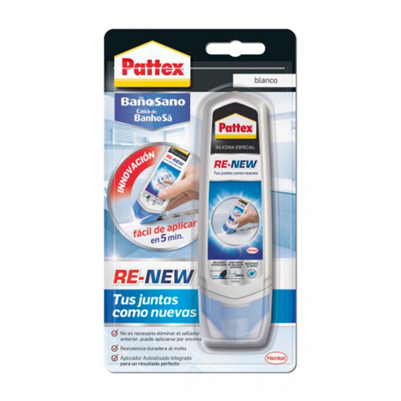 Silicona juntas baño Pattex Re-new 100 ml. - Suministros Urquiza