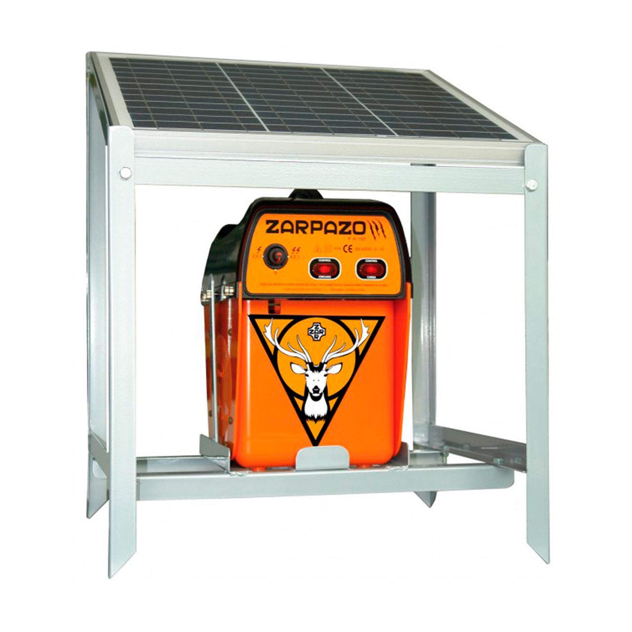 Pastor eléctrico P-100 con Caja Galvanizada y Panel Solar de 5W