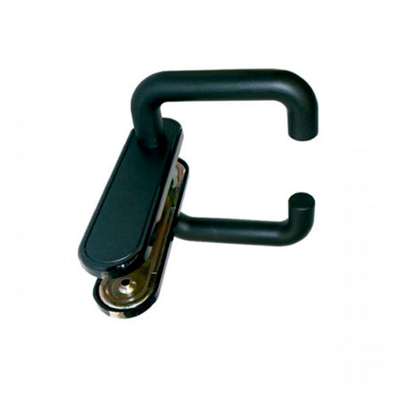 Imagen de Manilla puerta cortafuegos negra placa ciega Aumon