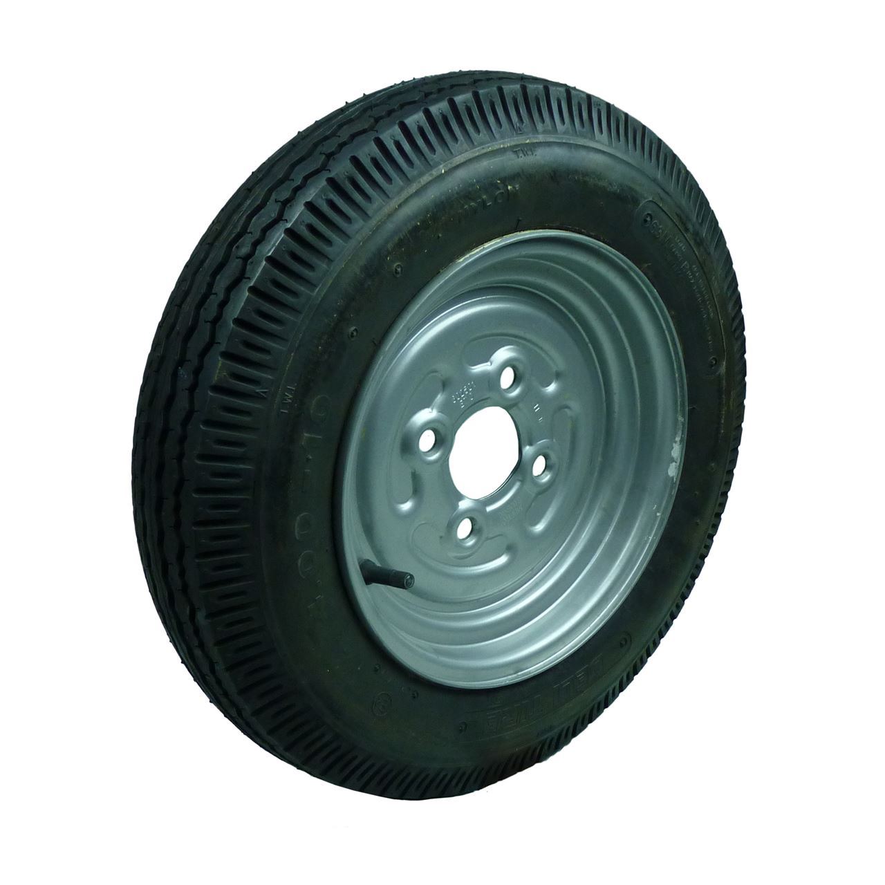Rueda de remolque completa con orificio central: 85 mm, 4,50 – 10, 400 kg  por rueda, círculo de agujeros, 4 x 115, neumáticos de seguridad francesa :  : Coche y moto