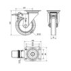 Imagen de Rueda giratoria poliuretano 125 mm 200 Kg Alex INOX