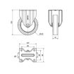 Imagen de Rueda fija poliuretano 125 mm 200 Kg sin freno Alex INOX