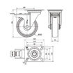 Imagen de Rueda giratoria poliamix 150 mm 350 kg Alex ZV-UT