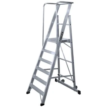 Imagen de Escalera móvil con plataforma plegable KTL 2XL de aluminio