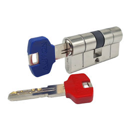 Imagen de Bombin cilindro Europerfil seguridad níquel con llave obra Aumon