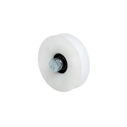 Imagen de Rueda nylon para puertas correderas canal redonda con tornillo Aumon