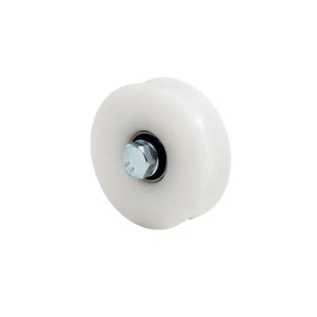 Imagen de Rueda nylon para puertas correderas canal redonda con tornillo doble rodamiento Aumon