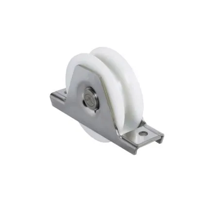 Imagen de Rueda para puertas correderas canal redondo nylon soporte atornillar inox Aumon
