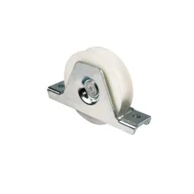 Imagen de Rueda para puerta corredera canal redondo nylon con soporte interno doble rodamiento Aumon